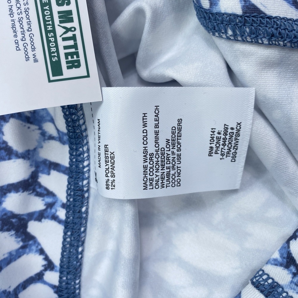 DSG Youth Girls 3" Performance Shorts Size Large Blue White Mid Rise - Picture 5 of 7